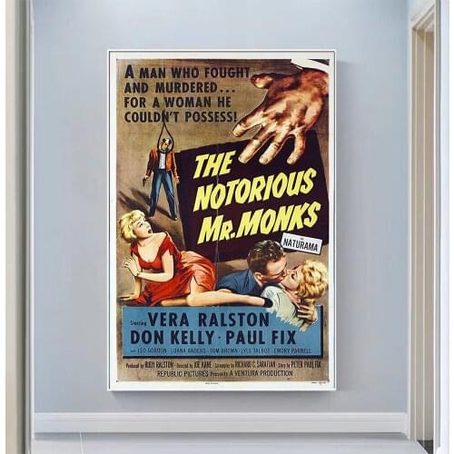 V0733 The Notorious Mr. Monks Vintage Classic Movie Wall Silk Cloth HD Poster Art Home Decoration Gift