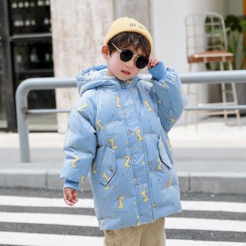 Winter Kids Coats printed Jackets Boys Thick Hooded Outwear Girls Warm Cotton Coat Childrens jacket Teenager Clothing TZ862
