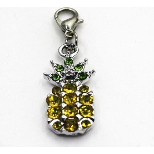 Hot Selling 10pcs Crystal Pineapple Charms Floating Hanging Charm For DIY Necklace Dangle Charm Findings Jewelry Accessories