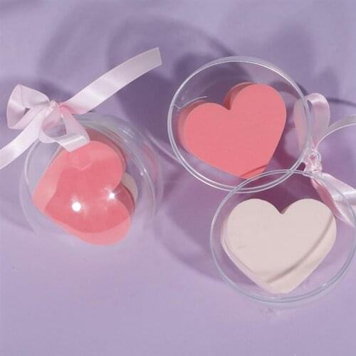 2PCS Kapmore Cute Heart Makeup Sponge Creative Foundation Blender Cosmetic Sponge Women Cosmetic Puff with Box