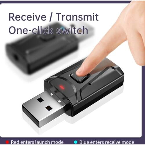 2020 new T18 Bluetooth 5.0 4-in-1 USB receiver transmitter plug and play Bluetooth adapter supports voice call function