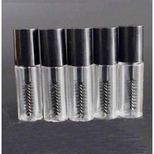 3ml 10pcs Pack3ml Empty Mascara Tube Eyelash Cream Vial Liquid Bottle Sample Cosmetic Container with Leakproof Inner Black Cap