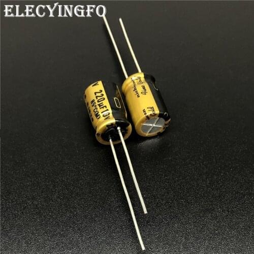 5pcs/50pcs 220uF 10V NICHICON FG(Fine Gold) 8x11.5mm 10V220uF MUSE Top Grade Audio Capacitor