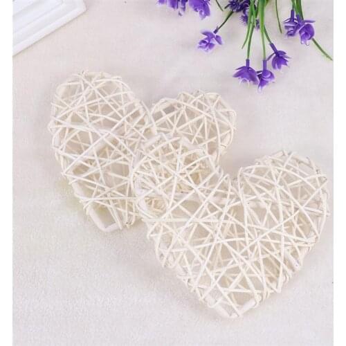 5Pcs/Lot Wedding Decorations Lovely Rattan Heart Shape Sepak Takraw DIY Rattan Craft ValentineS Day Party Decor Supplies