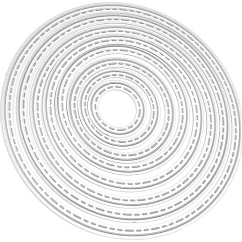 8Pcs/lot Circle Metal Cutting Dies Diy Scrapbooking Card Stencil Album Die Embossing Cutting Template Paper Crafts