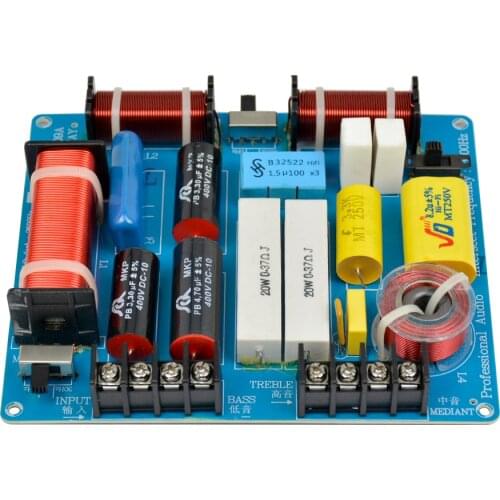 AIYIMA 1PC 350W 3 Ways Crossover Tweeter Mediant Bass Frequency Divider For 4-8Ohm DIY KTV Stage Speaker Filter Home Theater