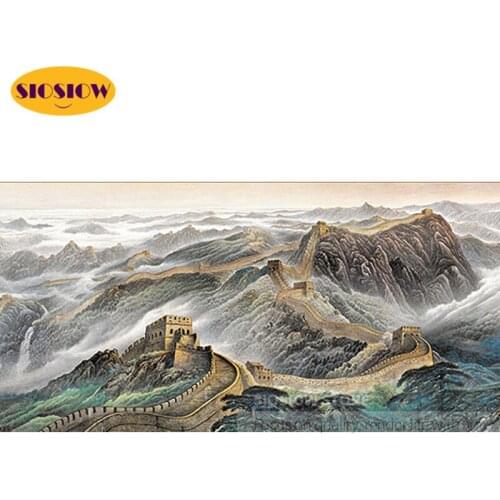 Diy 5d Diamond Painting Great Wall Of China Square Diamond Mosaic Embroidery Chinese Cross Stitch Landscape Handmade Hobby Gifts