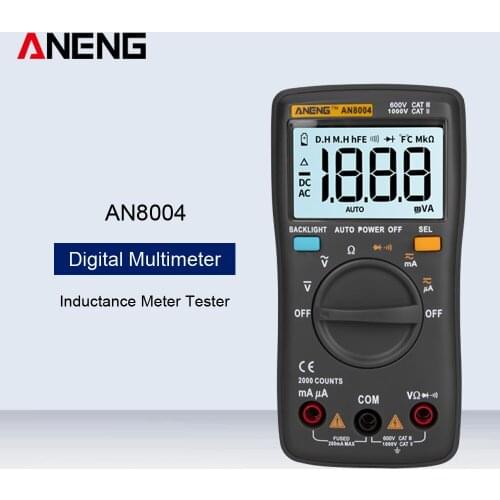 ANENG AN8004 Portable LCD Digital Multimeter Profesional Capacitor Tester AC/DC Ammeter Voltmeter Ohm Inductance Meter Tester