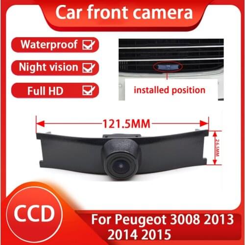 Car front grille camera For Peugeot 3008 2013 2014 2015 Car Special Front HD Camera high quality Waterproof Night vision CCD