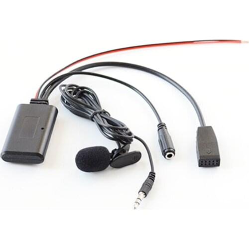 Car Bluetooth Music Audio Cable 10 Pin Microphone Hands Free Phone Call Adapter for BMW E46 10Pin Socket