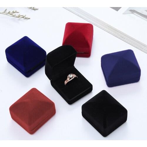 Velvet Wedding Ring Box Earrings Box Jewelry Packaging Gift Box Proposal Engagement Wedding Ring Box Jewelry Counter Display
