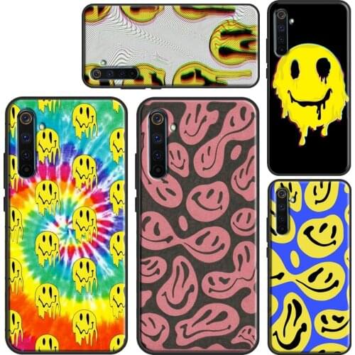 Melting Smiley Face Case For OnePlus 8T 9R Nord 7 8 9 Pro Coque For Realme 8 Pro Q3 6 7 C3 C11 C21 C15 GT Neo