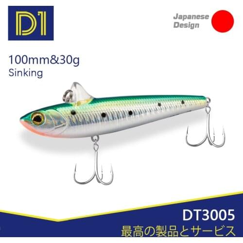 D1 fishing vib ration metal pencil hard lure Wobblers 100mm/30g Winter tackle sinking rolling stick bait for seabass 2020 bait