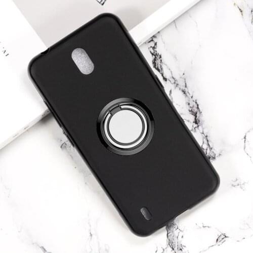 For Nokia C2 Back Ring Holder Bracket Phone Case Cover Phone TPU Soft Silicone Cases for Nokia C2 5.7 inch