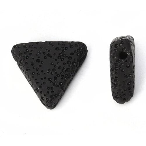 DoreenBeads Lava Rock ( Natural ) Beads Triangle Multicolor About 19mm( 6/8") x 17mm( 5/8"), Hole: Approx 1.5mm, 5 PCs