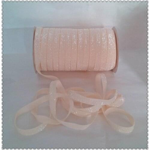 Stretch Ivory Metallic Velvet Ribbon Color Sparkle Ribbon 5/8" Elastic Glitter Velvet Ribbon