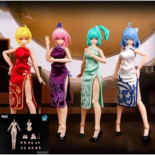EM2020007 ATK GIRL Figure Model Full Set Female Action Body Toys With 4pcs Cheongsam In Stock