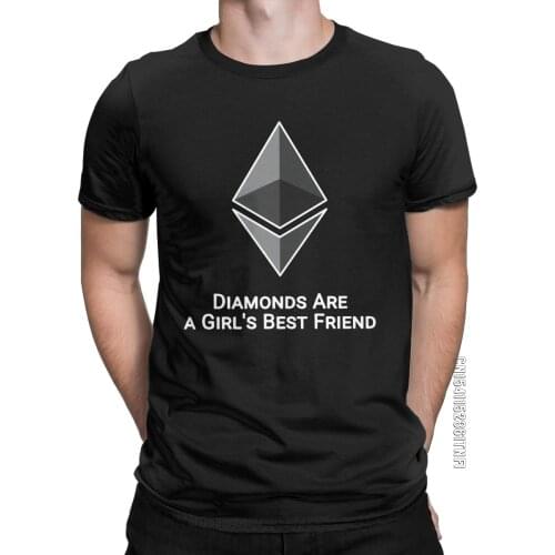 Diamonds Are Best Friend T Shirts Men 100% Cotton Funny T-Shirts Crewneck Ethereum Bitcoin Crypto Tees Short Sleeve
