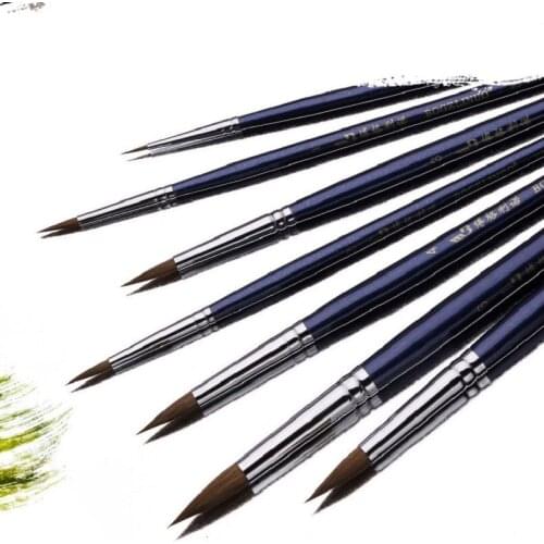 Weasel & horse mixed hair Paint Brushes set for watercolor Oil Acrylic brush Hook Line Pen 7pcs/set