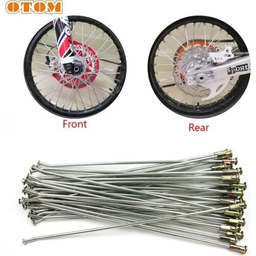 OTOM Motocross 21 Front 18/19 Rear Wheel Spoke Kit Steel Nipple Cap For HONDA CR125R CRF250R CRF250X CRF450R CRF450L Motorcycle