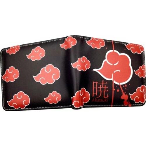 Kakashi Sasuke Black Leaf Village Konoha Ninja Wallet Short Purse With Coin Pocket Card Holder For Student Purse