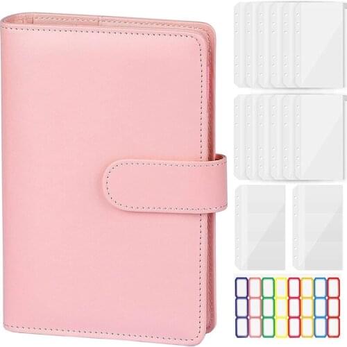 6 Ring Leather Notebook Budget Binder Planner, Cash Envelopes For Budgeting Money Saving Binder Organizer