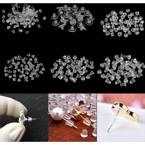 200pcs/lot Rubber Earring Back Silicone Round Ear Plug Blocked Caps Earrings Back Stoppers For DIY Parts Jewelry Findings Making