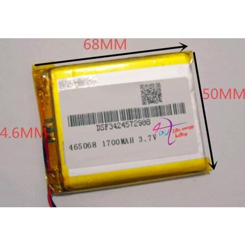 465068 3.7V 1700mah Lithium polymer Battery with Protection Board For GPS The tablet battery