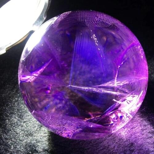 Best Amethyst ball Natural Amethyst ball , 7.4CM in diameter, colorful, crystal transparent, with blue needle! Angels fe