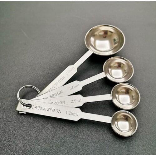 Free shipping 4pcs Stainless Steel Measuring Spoons Cups Measuring Set Tools For Baking Coffee 4 sizes Spoons Set 500sets SN3963