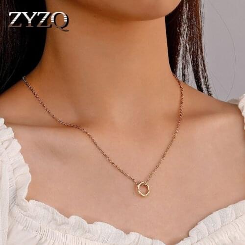ZYZQ Fashion Simple Flower Pendant Necklace For Woman Metal Hollow Clavicle Chain Necklace Birthday Party Gift Fine Jewelry