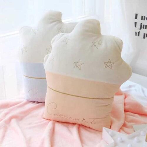 45X48CM Soft Ice Cream Stuffed Cushion Pillow With Blanket Baby Sleep Toys INS Ice Cream Plush Doll Birthday Gift For Kids Girl