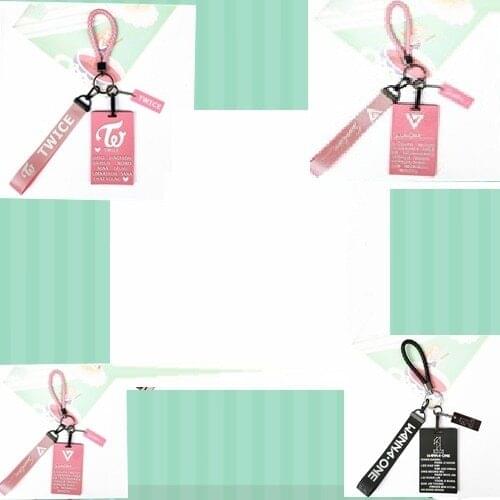 KPOP Twice seventeen Wanna one kenchain Combination Card Set Keyboard Hanging Rope key ring key chain fans gifts