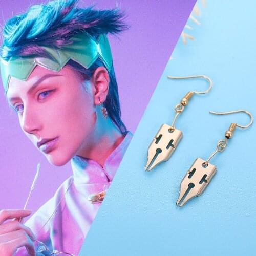 JoJos Bizarre Adventure Rohan Kishibe Cosplay Earrings Hanging Drop Earring Jewelry Ear Clip Cosplay Costume Accessory