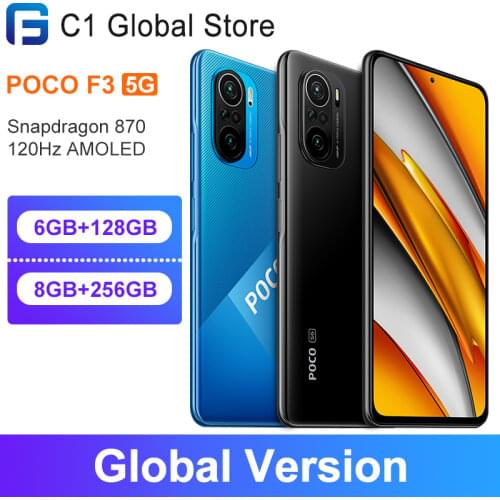NEW! ! !Global Version POCO F3 5G Smartphone 128GB/256GB Snapdragon 870 Octa Core 6.67"120Hz E4 AMOLED Display NFC 33W Charger