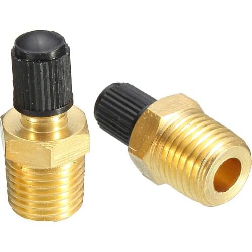 A Pair 1/4" NPT MPT Brass Air Compressor Tank Fill Valve Schrader Brass Valves & Parts