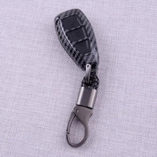 3 Buttons Carbon Fiber Style Plastic Remote Key Fob Case Shell Cover Fit for Ford Focus Fiesta Kuga C-Max Galaxy
