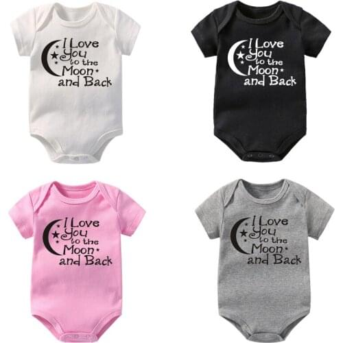 Funny Letter Printed Unisex Newborn Baby Romper Infant Boys Girls Summer Moon Graphic Baby Toddler Bodysuit 220