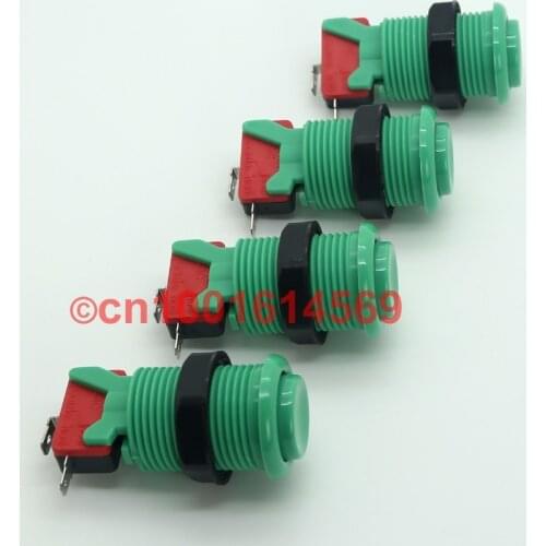 Reyann 4x Happ Style Standard Arcade USA Action Button With Microswitch for Coin Operated Games & Mini Arcade Machines - Green