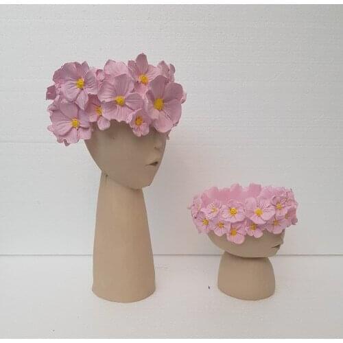 Arose Eu Home Decoration Dual Head Flowers Crowned Home Office Decor