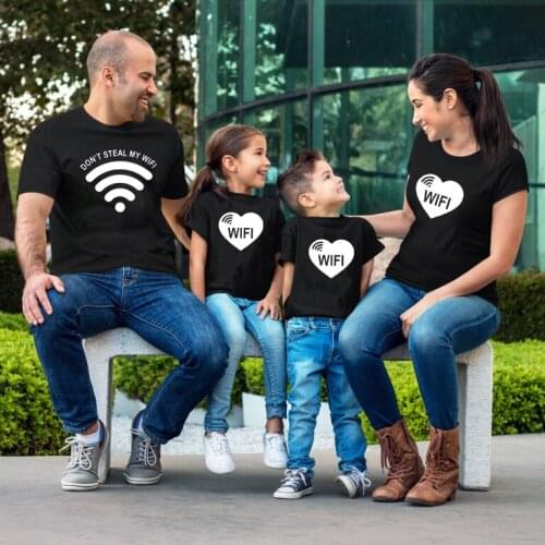 Don't Steal My Wifi Matching Family Shirts Mom Team Baby Team Dad Family Matching Tee Tops Outfits Best Friends TShirts Clothes