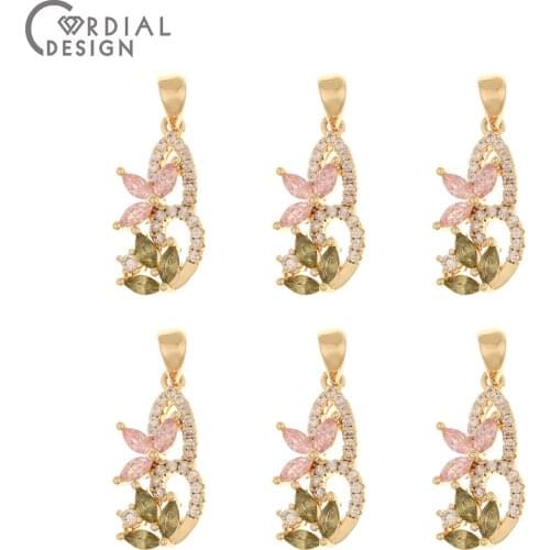 Cordial Design 20Pcs 9*22MM Jewelry Accessories/CZ Charms/Hand Made/Genuine Gold Plating/DIY Making/Earring Findings/Pendant