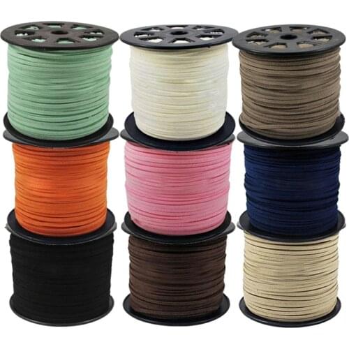 100 Yard/roll 4mm/5mm Korean Leather Faux Suede Lace Cord String Rope Thread DIY Bracelet Necklace Findings DIY Beading