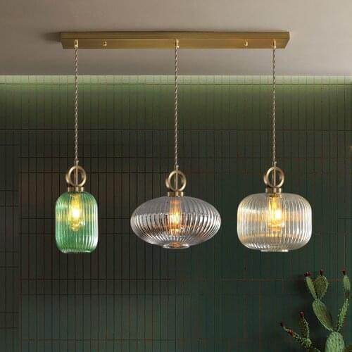 Nordic Simple Modern Restaurant Glass Pendant Lights Iron Art Decor Living/dining Room Kitchen Light Fixtures Study Bedroom Cafe