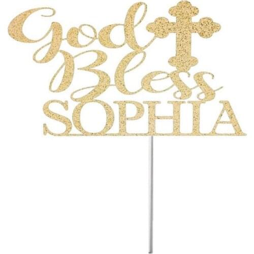 Baptism cake topper, god bless cake topper, cross topper, confirmation cake topper, holy communion, religious cake topper