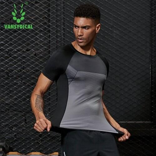 Vansydical Mens Gym Tops Compression Shirts Tank Top Bodybuilding Shirts Fitness Workout Running Sportswear Long Sleeve T-shirts
