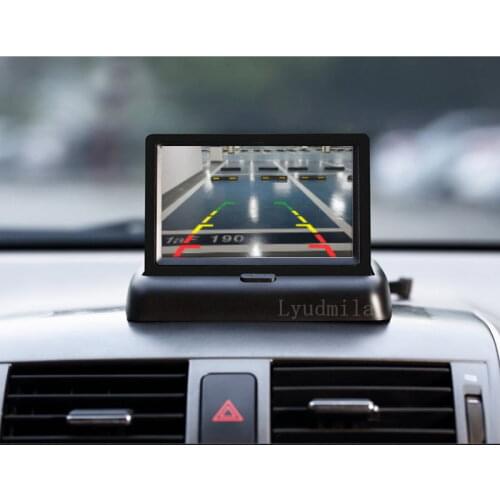 High Definition 4.3 inch Car Rear View Monitor with Reserving Digital LCD TFT Display Screen Foldable Vehicle Rearview Monitors