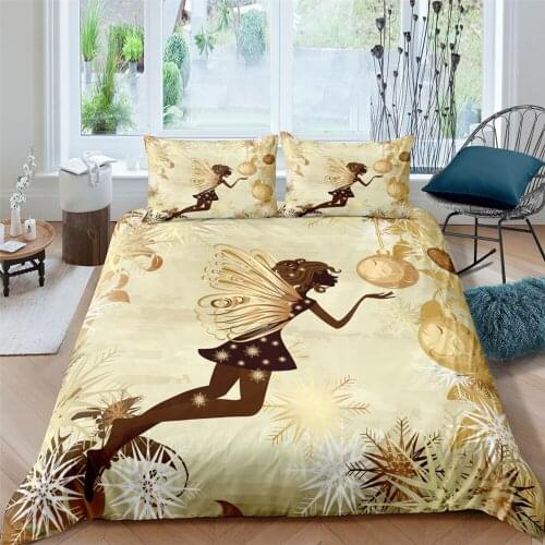 Yellow Butterfly Girl Bedding Set Fashion 3D Print Comforter Luxury Queen King Single Size Duvet Cover Set Home Textile Decor