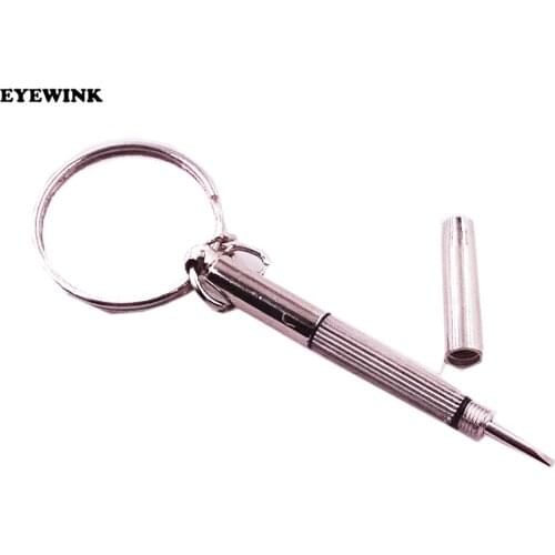 1pcs 3 in 1 Eyeglass Screwdriver Sunglass Glasses Watch Repair Tool Kit with Keychain Portable Screwdriver Hand Tools