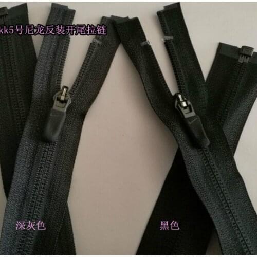 10 PCS/LOT YKK ZIPPER BLACK WITH LEATHER SLIDER OPEN END FOR JACKET SEWING ACCESSORIES